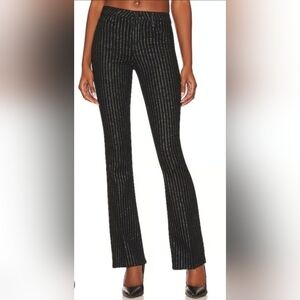 L'AGENCE Black Pinstripe Flare Pants